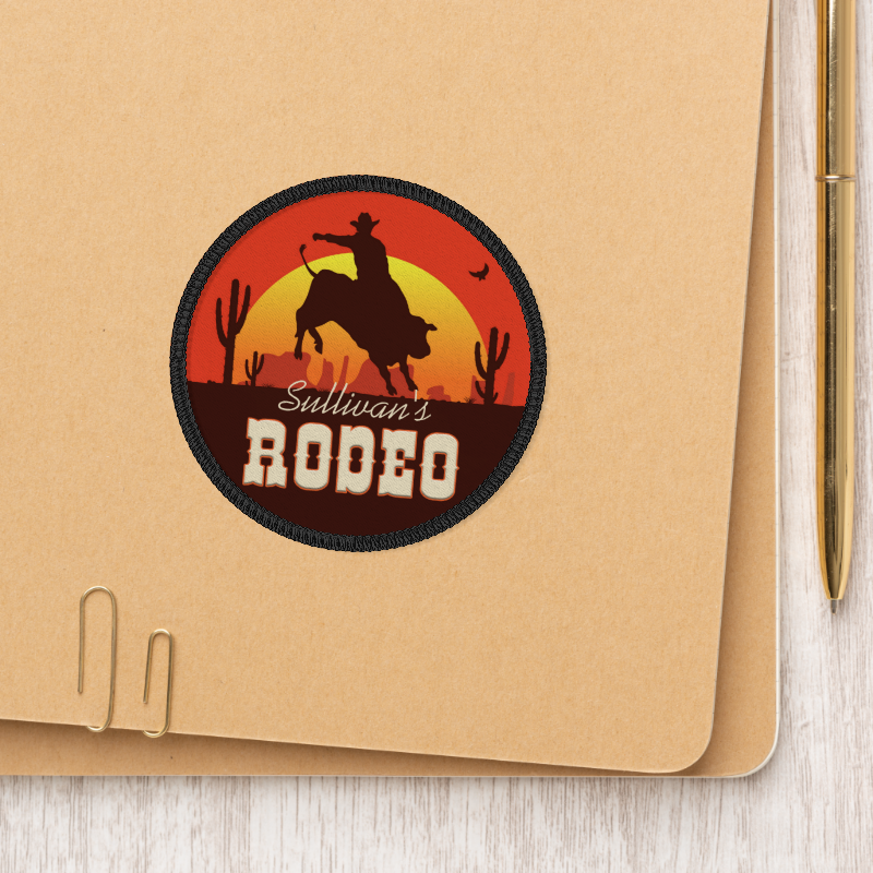 Customizable NAME Western Cowboy Bull Rider Rodeo Patch