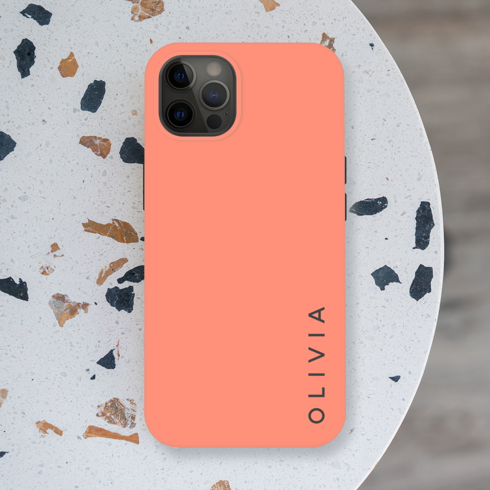 Color Block | Coral Pink Minimalist Simple Name Case-Mate iPhone Case
