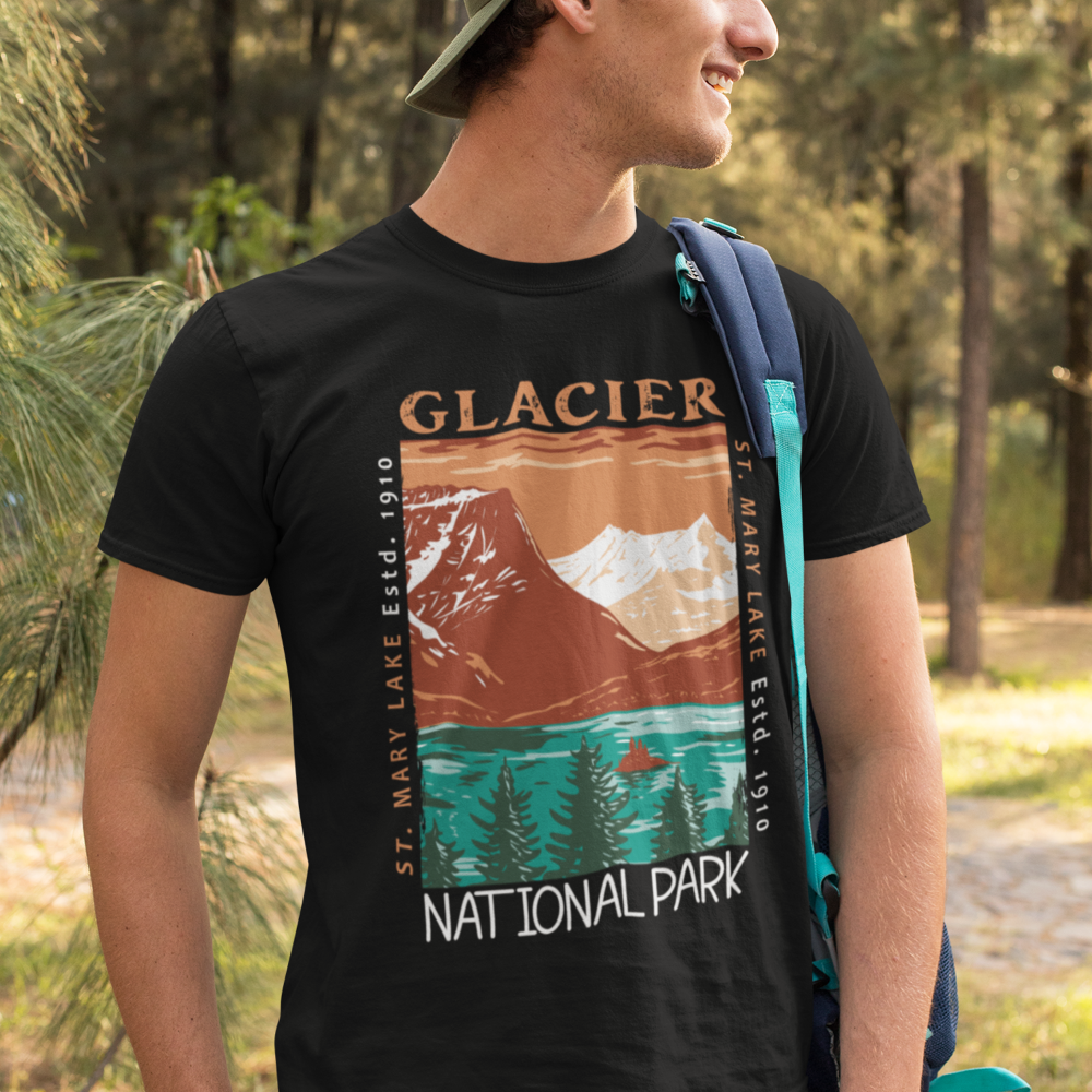 Glacier National Park Montana Vintage Distressed T-Shirt
