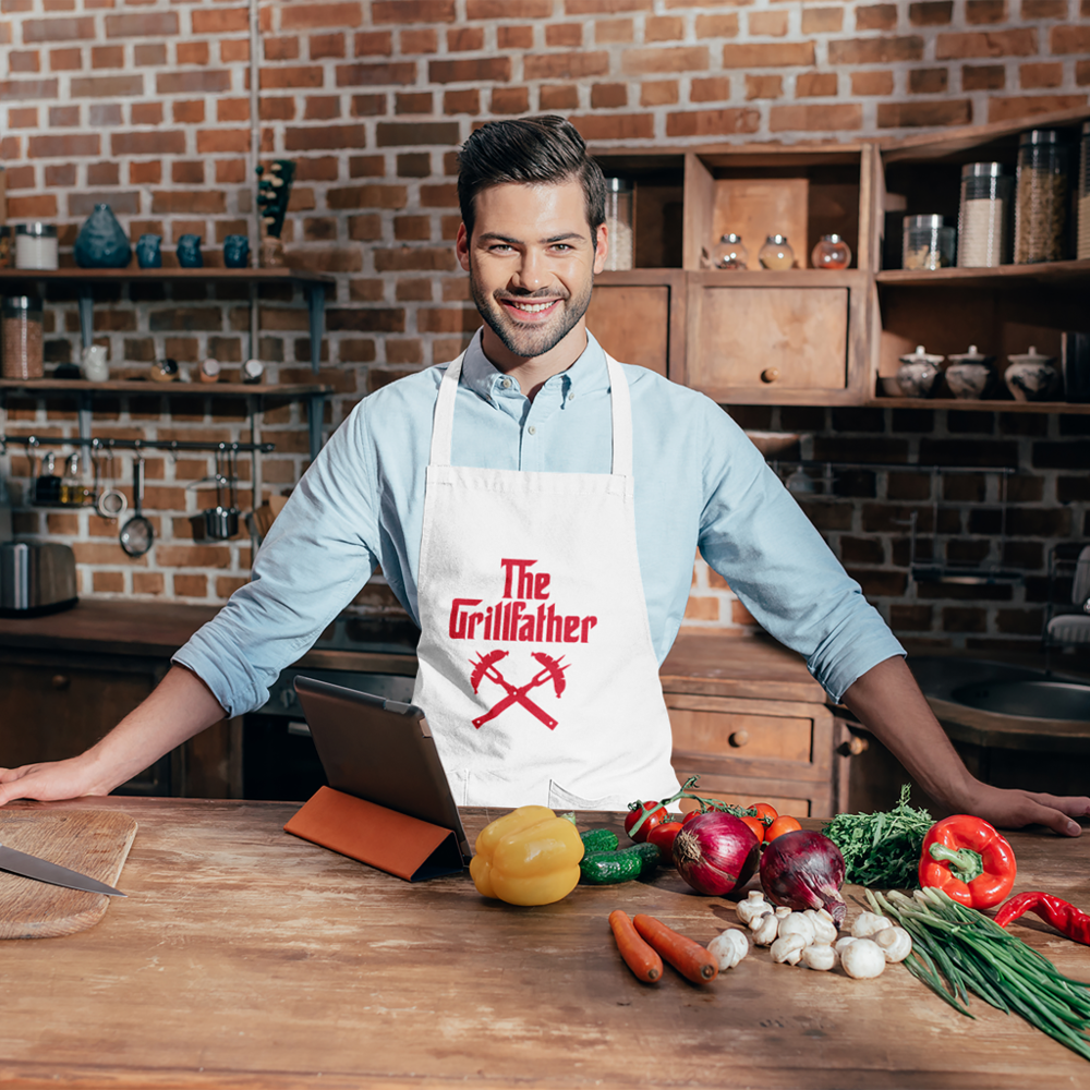 The Grillfather With Hot Dogs Long Apron
