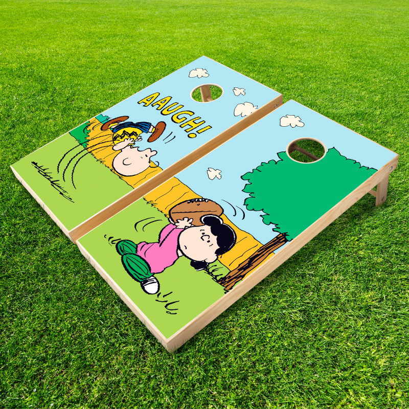 Peanuts | Charlie Brown and Lucy Playing Football Cornhole Set
