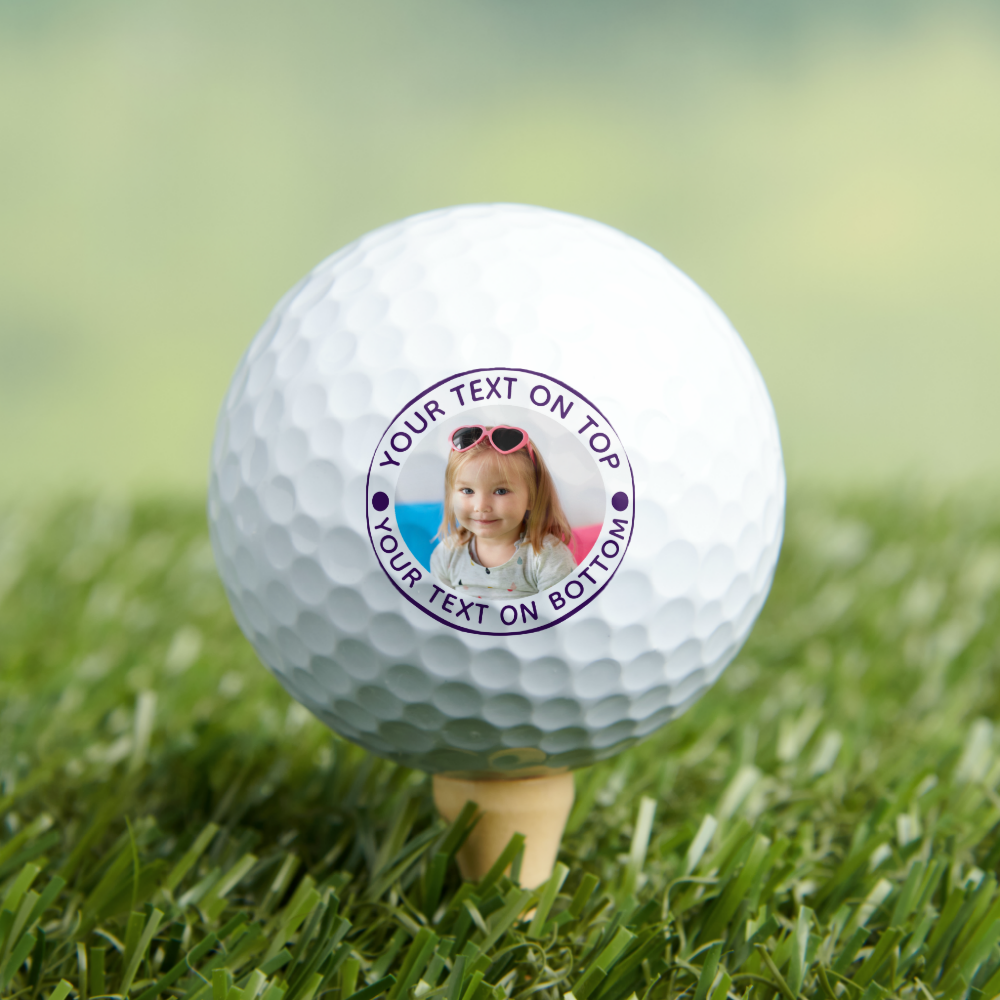 Personalized Photo Custom Text and Color Golf Balls