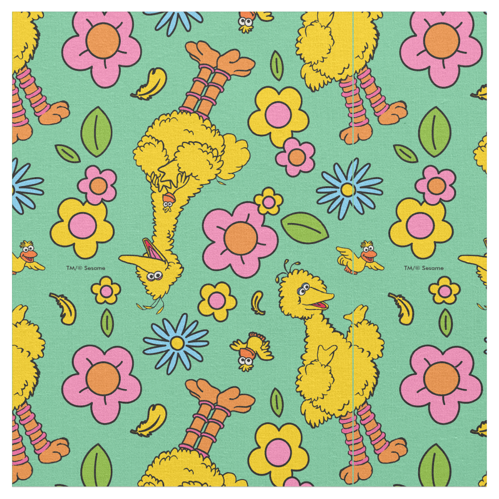 Sesame Street | Big Bird & Little Bird Pattern Fabric