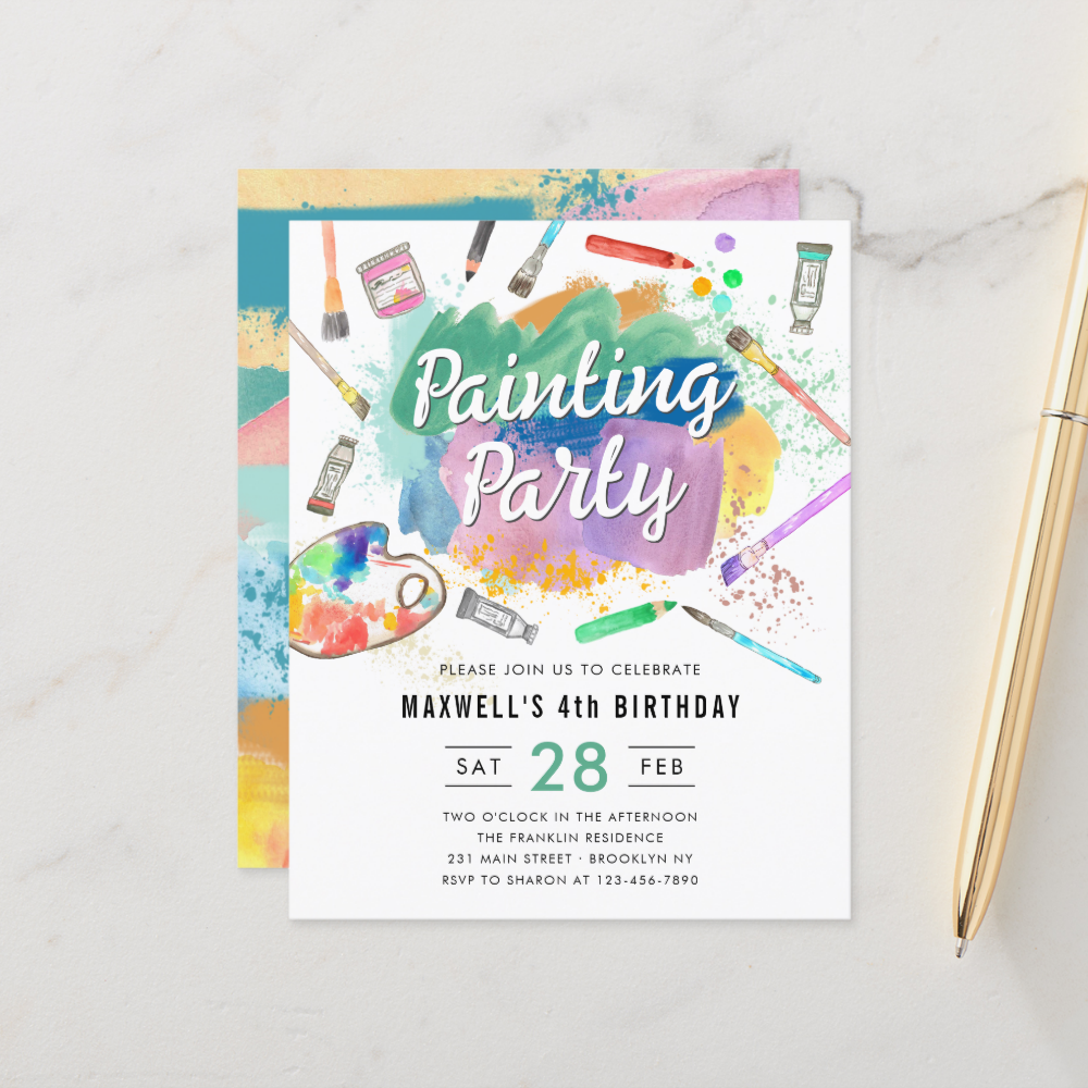 Budget Watercolor Paint Painting Party Birthday
