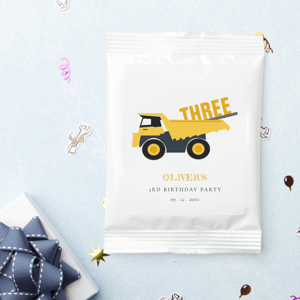Cute Construction Dump Truck Any Age Birthday Hot Chocolate Drink Mix