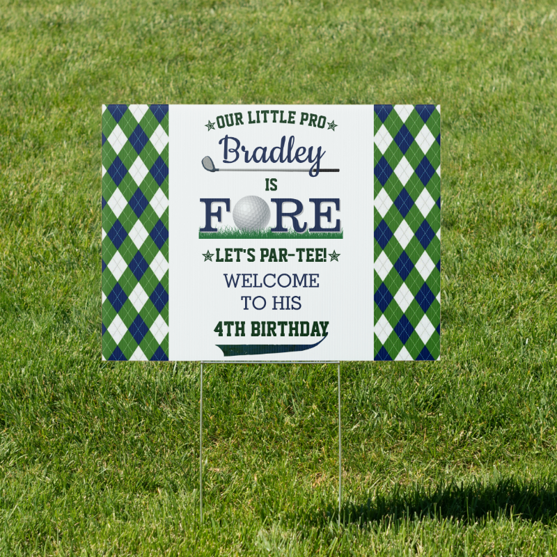 Golf PAR-TEE 4th Birthday Welcome Sign