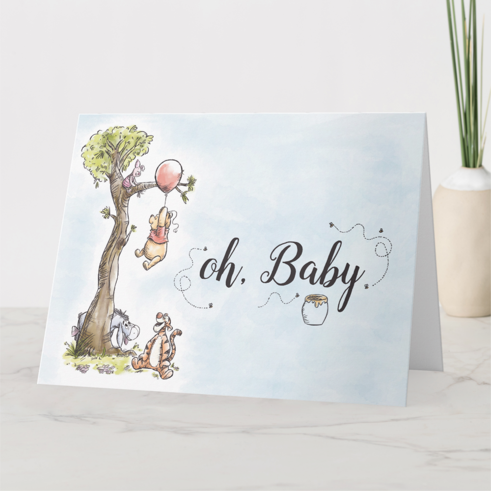 Pooh & Friends Watercolor | New Baby Card