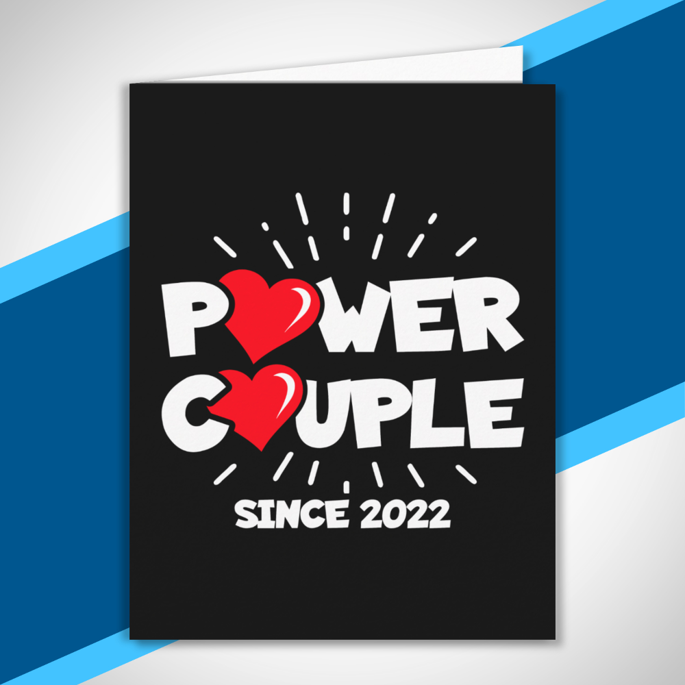 Married 2022 - Power Couple - Wedding Anniversary Card

