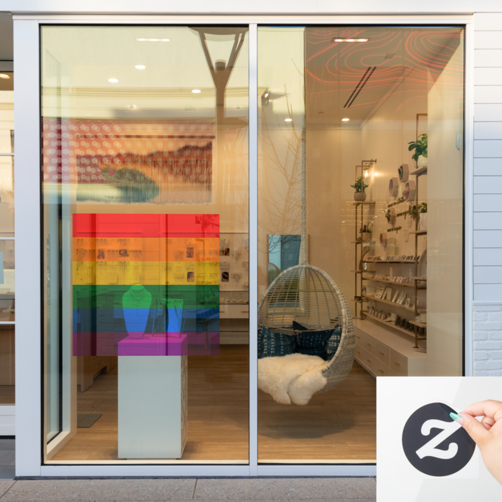 Pride flag colors stripes window cling