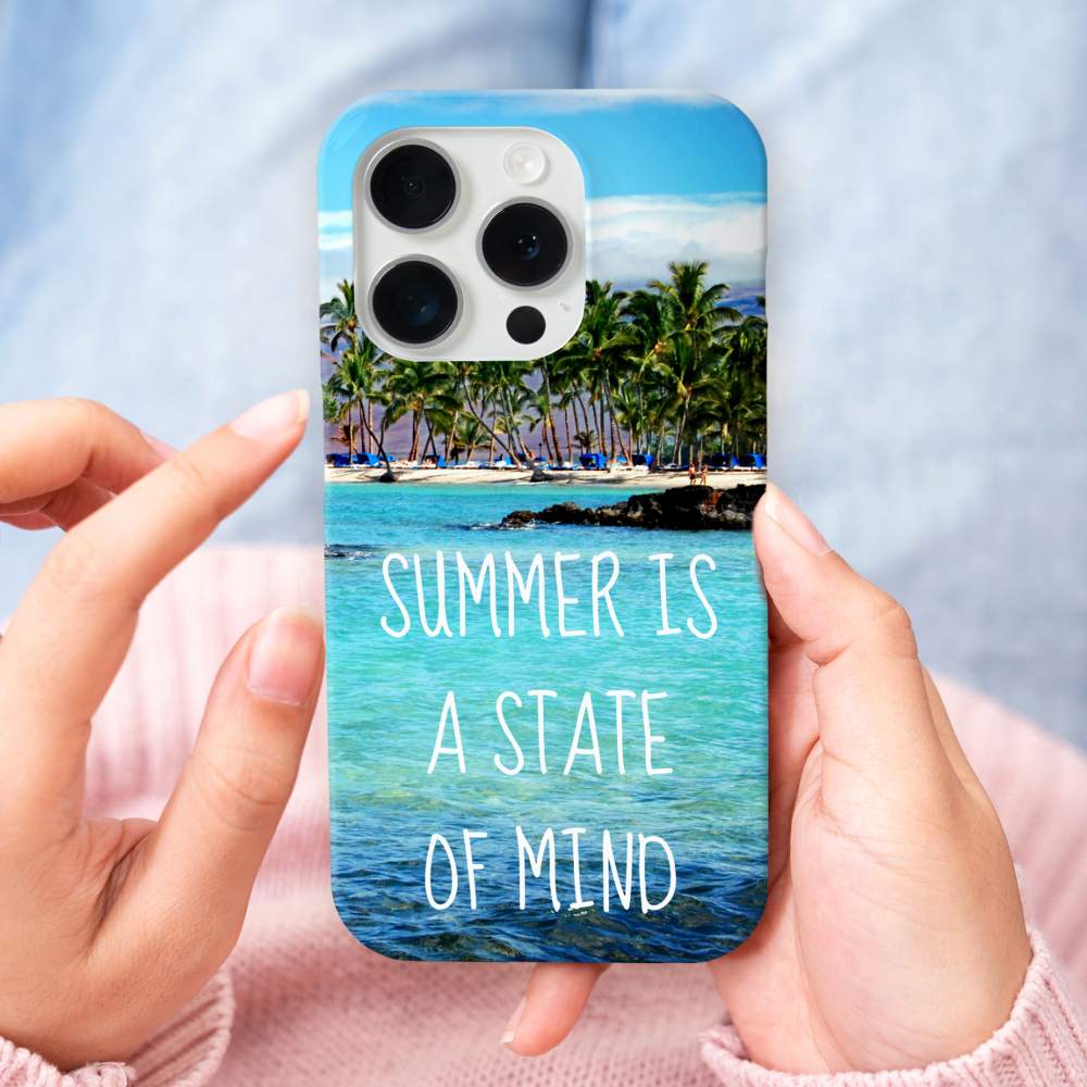 Hawaii blue ocean palm trees summer state of mind Case-Mate iPhone case