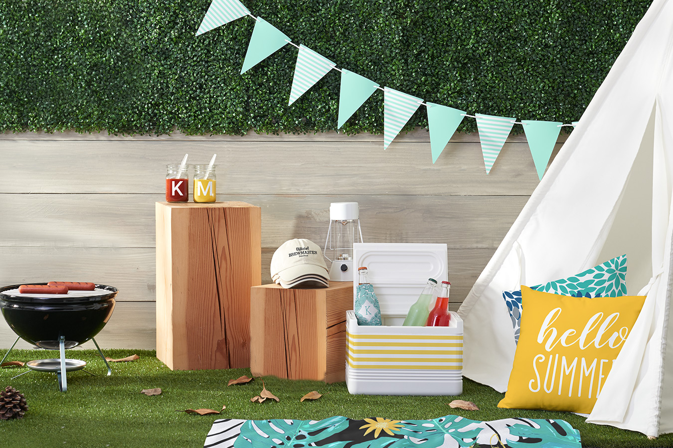 Picnic Items Outside in Garden