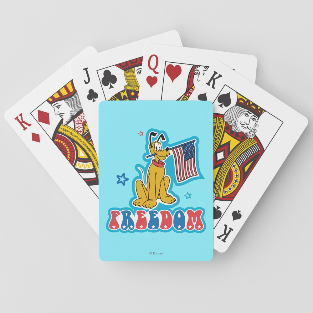 Pluto | Freedom with Flag Playing Cards