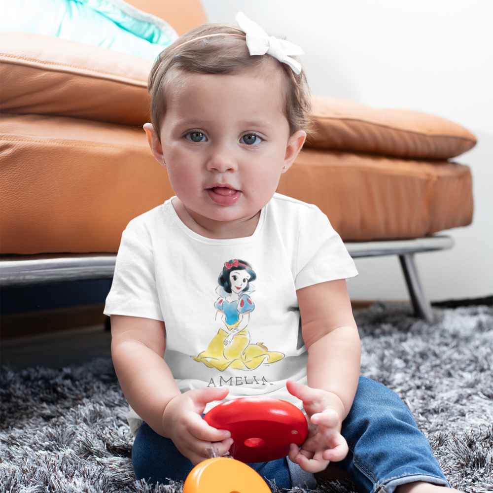 Personalized Disney Princess Snow White Watercolor Baby T-Shirt

