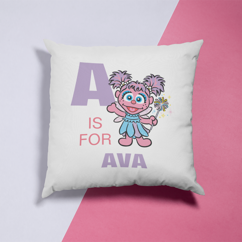 A is for Abby Cadabby | Add Your Name Throw Pillow
