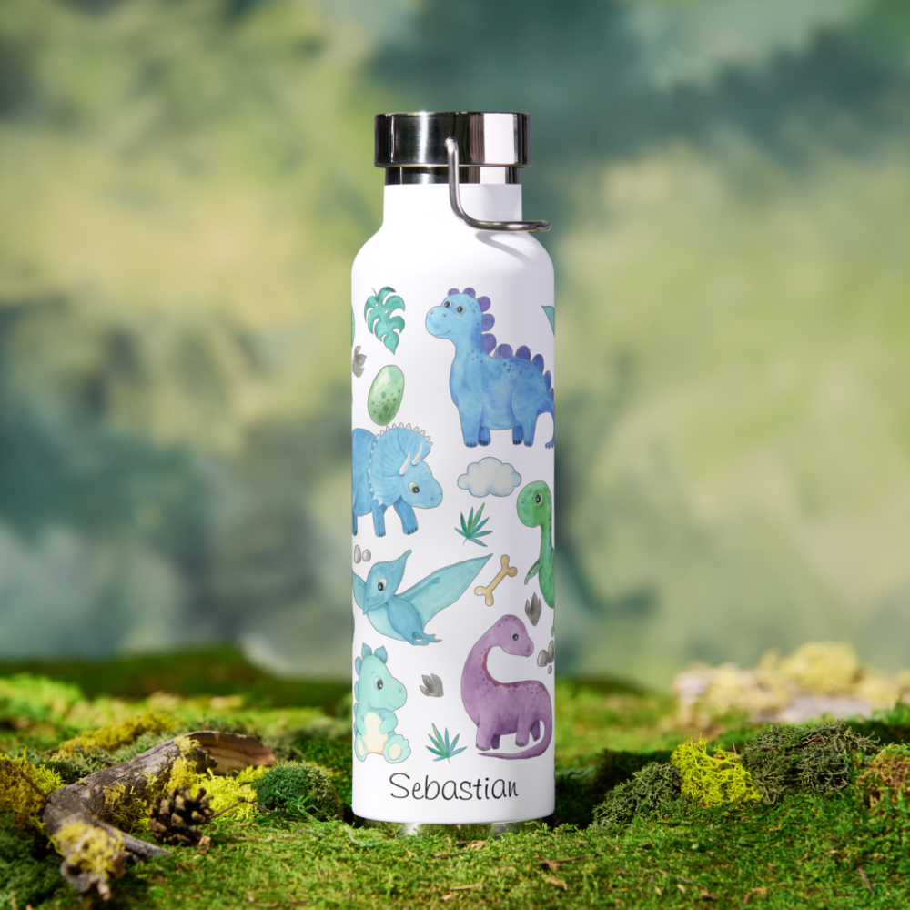 Cute Dinosaur Pattern Personalized Kids Water Bottle
