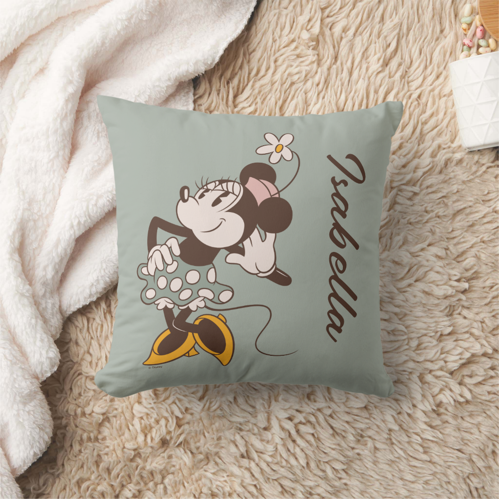 Minnie Mouse | Minnie | Add Your Name Throw Pillow
