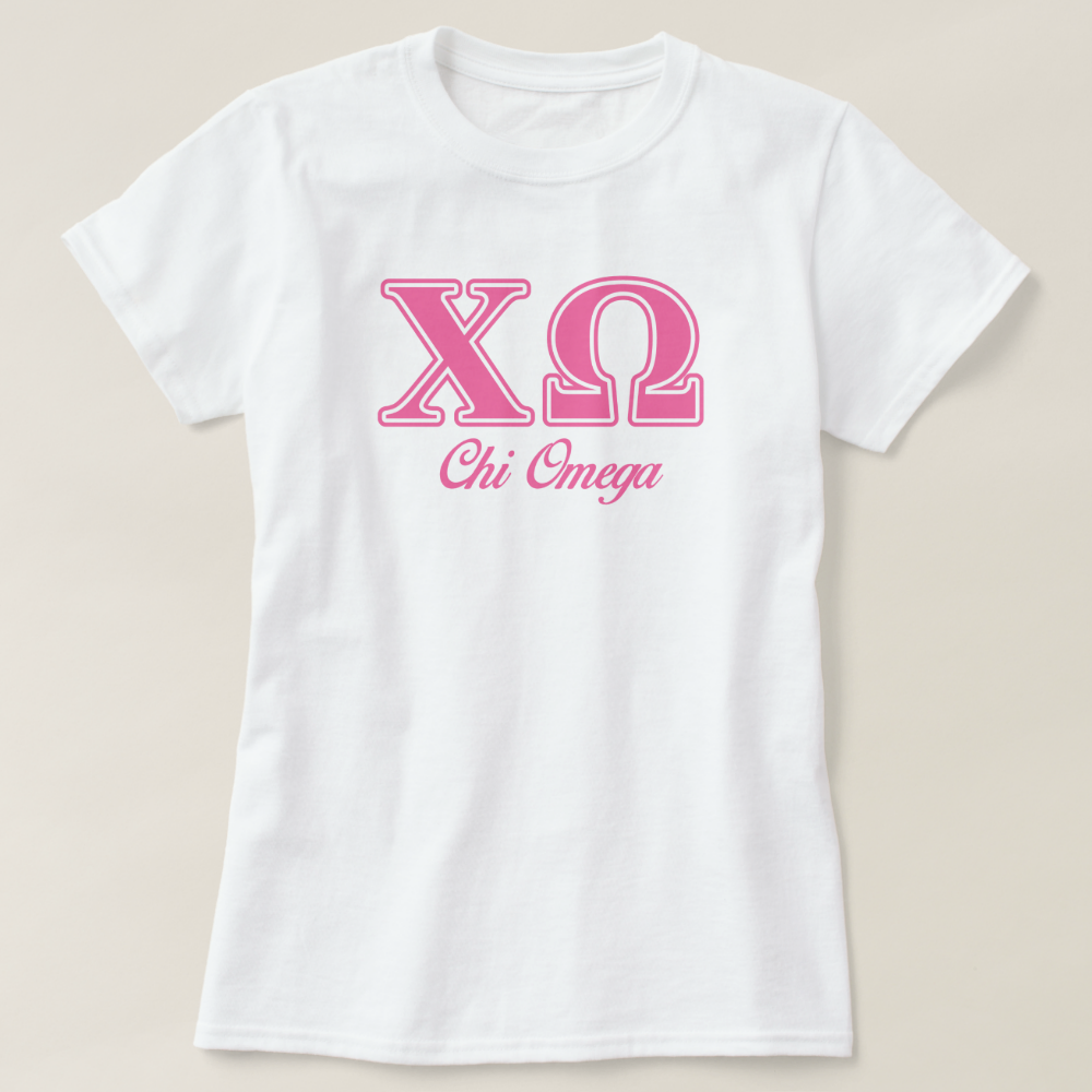 Chi Omega Pink Letters T-Shirt