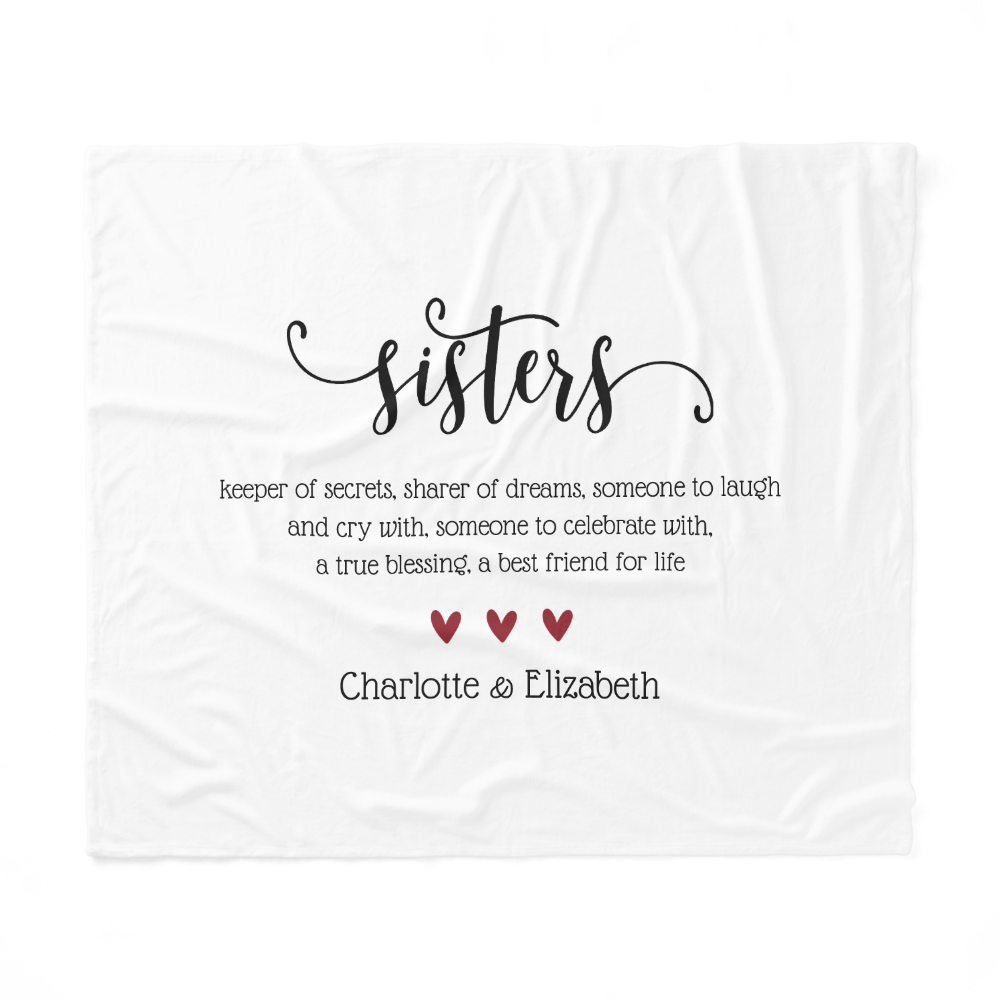 Custom Sister Definition Best Friend Personalized Fleece Blanket