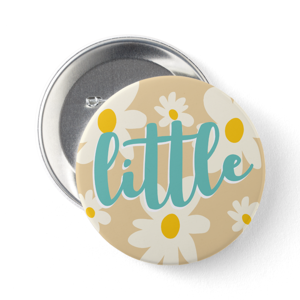 Big Little Sorority Retro Flower Button