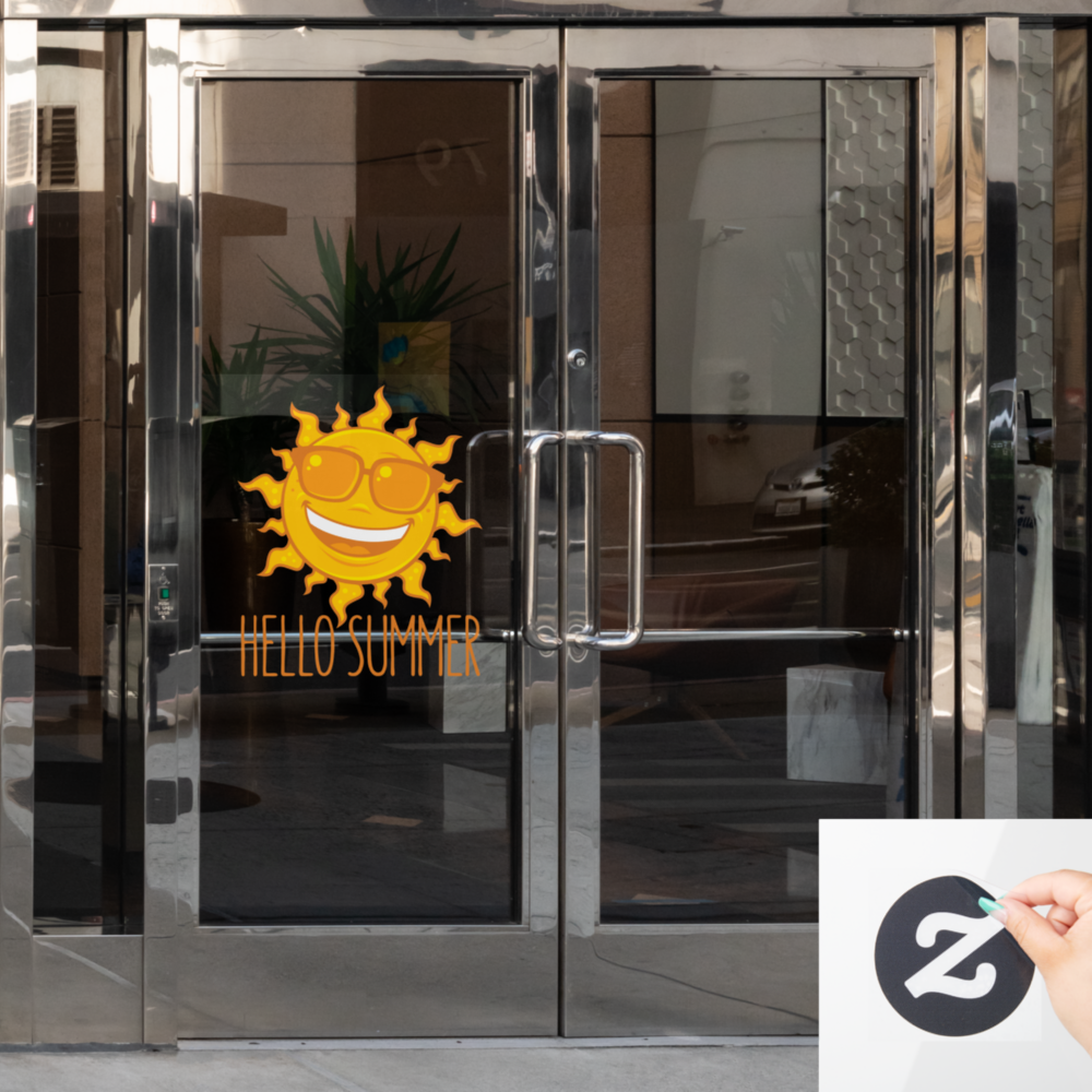 Hello Summer Sun With Sunglasses Window Cling