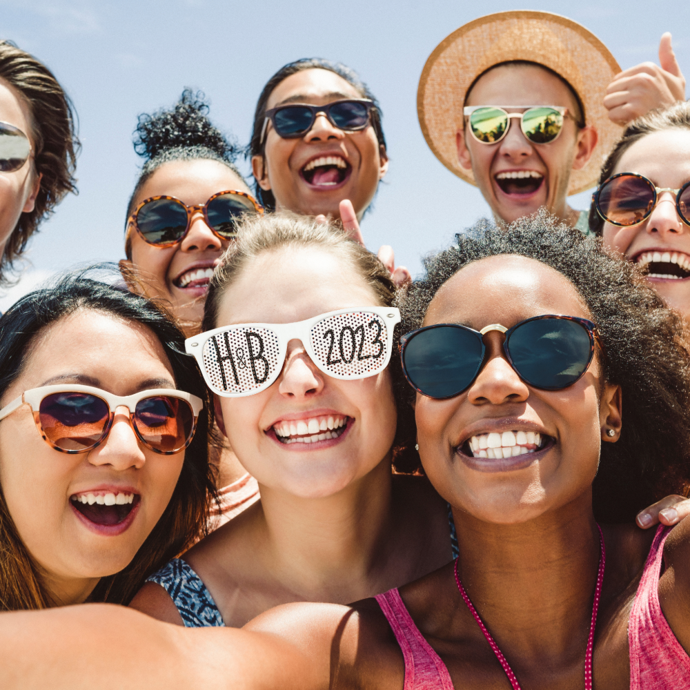 White "Put These on and Pose" Wedding Photo Trend Retro Sunglasses