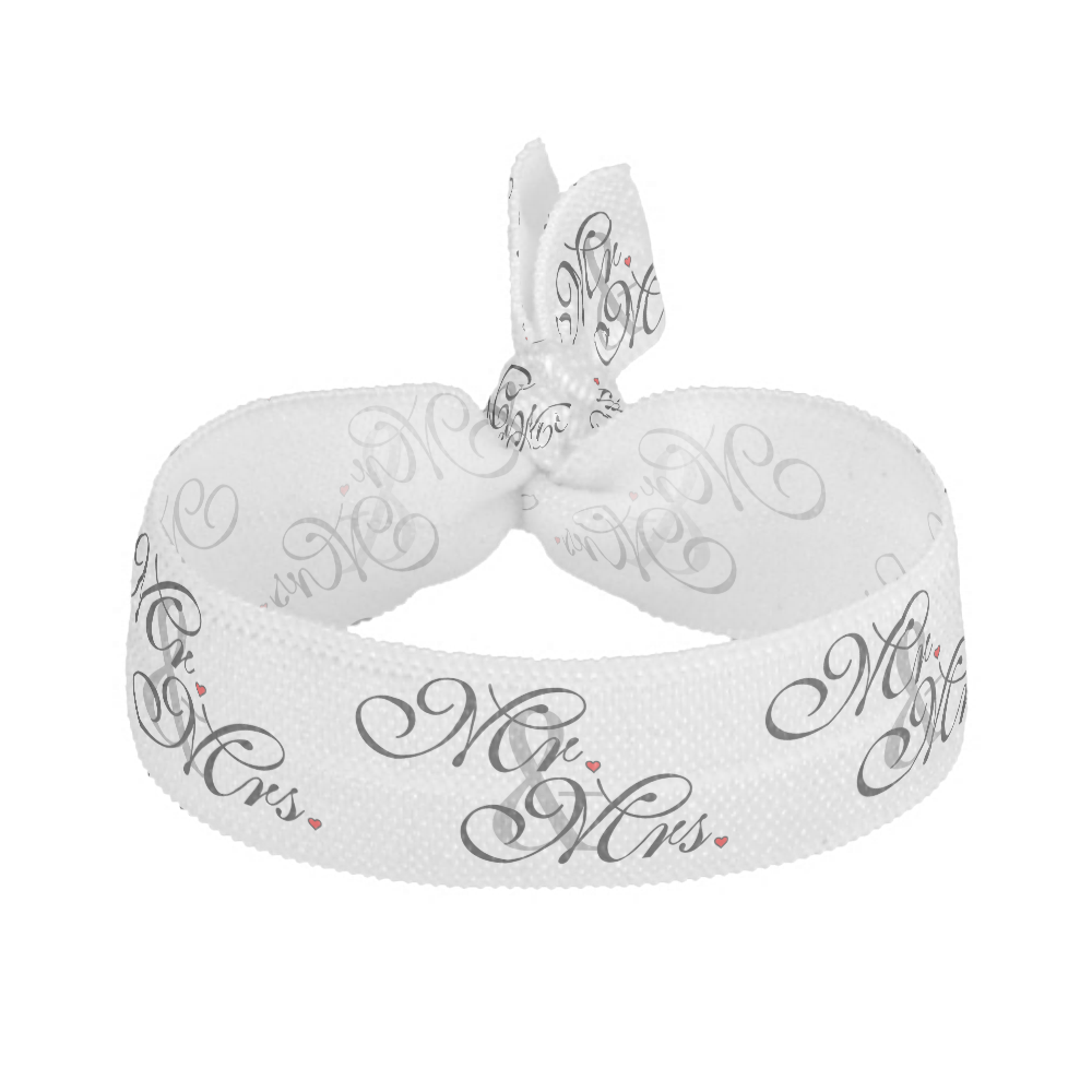 Mr. and Mrs. Husband Wife His Her Newly Weds Hair Tie