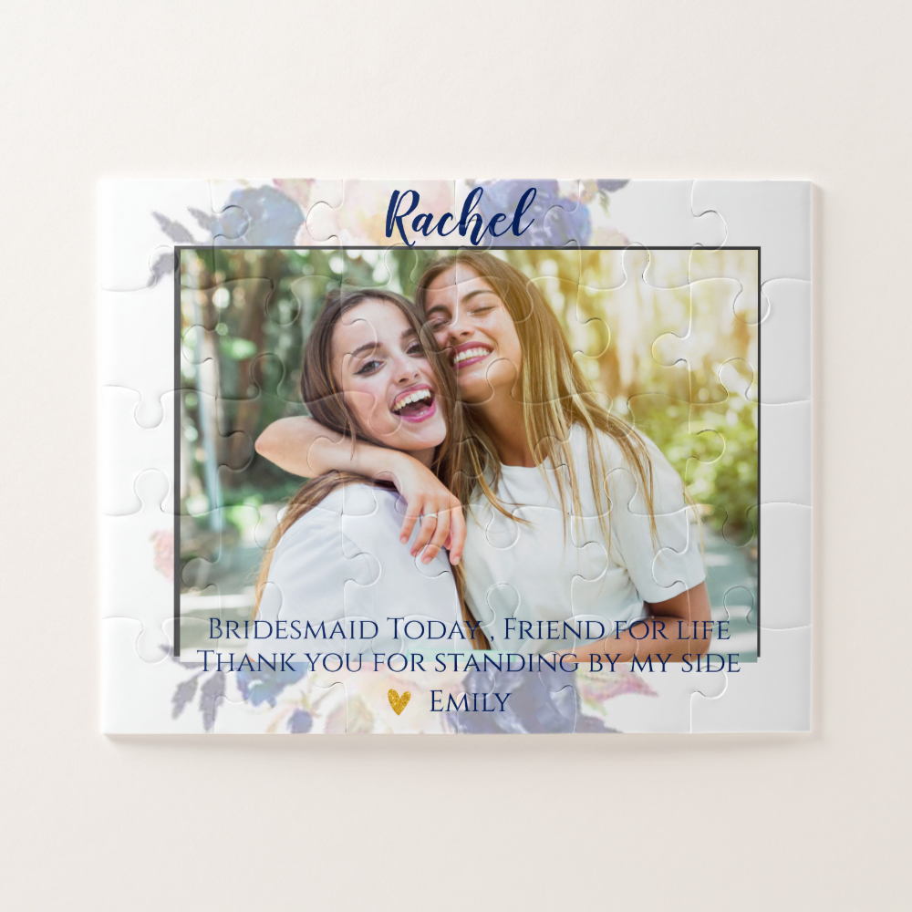 Elegant Cute Photo Bridesmaid Gift Jigsaw Puzzle