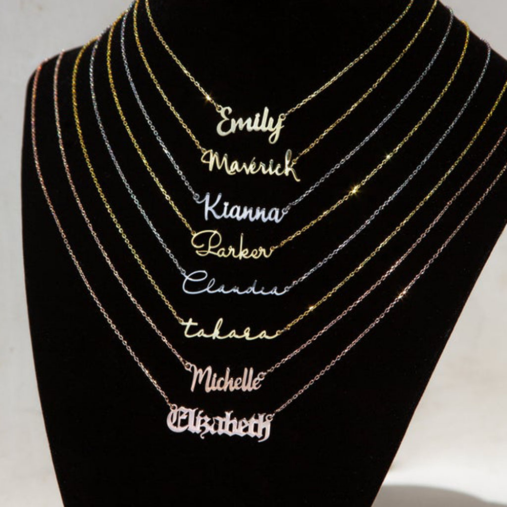 Unique Gold or Silver Name Chain Necklace