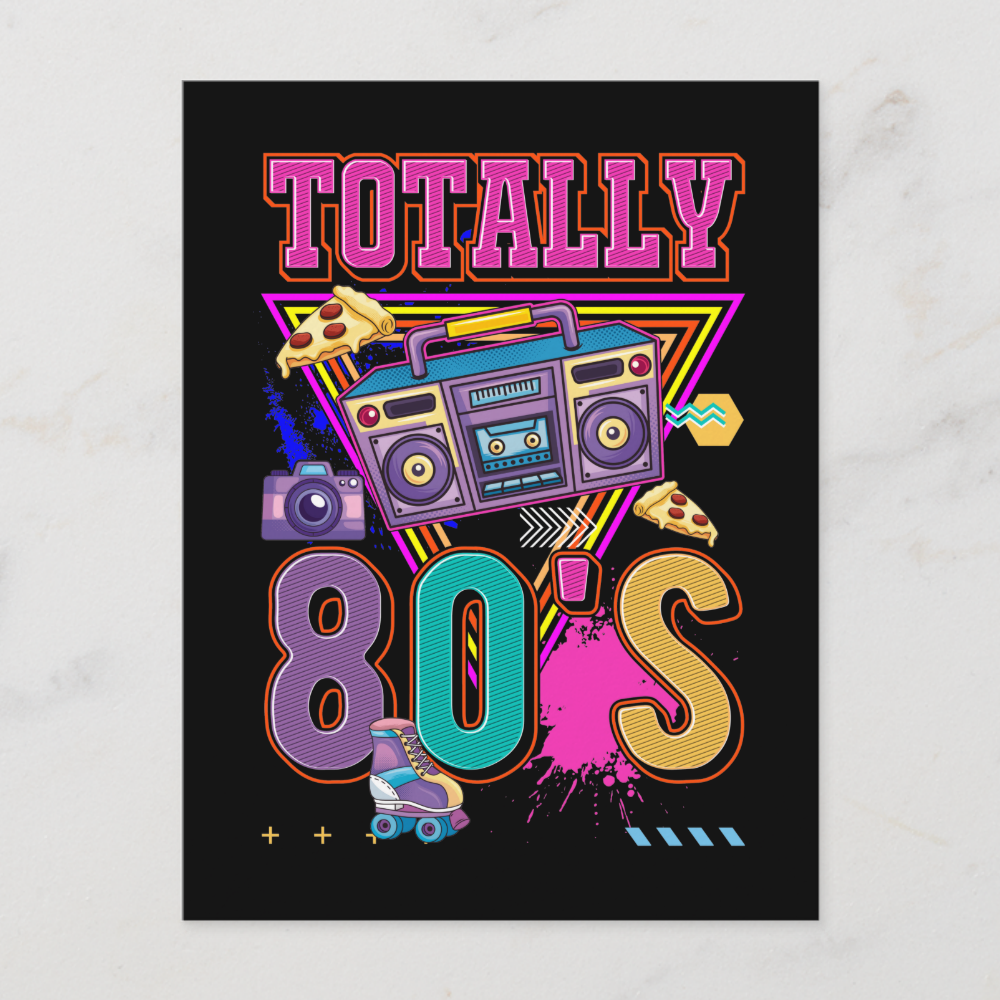 80s Costume Party Retro Disco Colorful 1980s Postcard