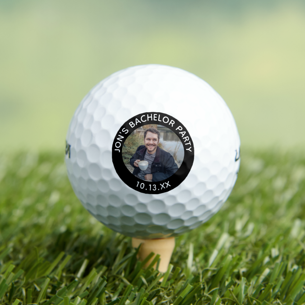 Bachelor Party Wedding Favor Groom Photo Golf Balls