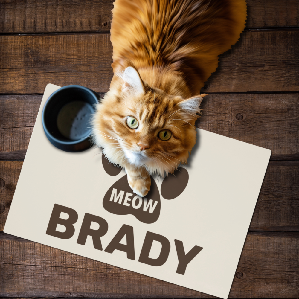 Cat Paw Meow Pet Food Mat
