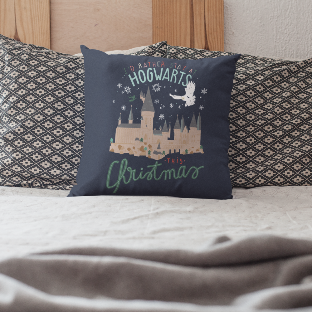 I'd Rather Stay At Hogwarts This Christmas Throw Pillow
