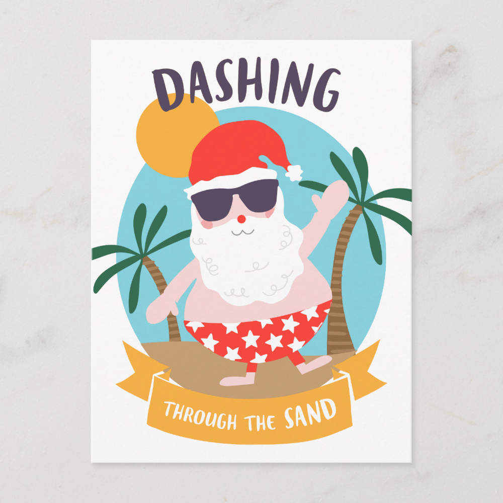 Dashing Through The Sand Christmas in July Card

