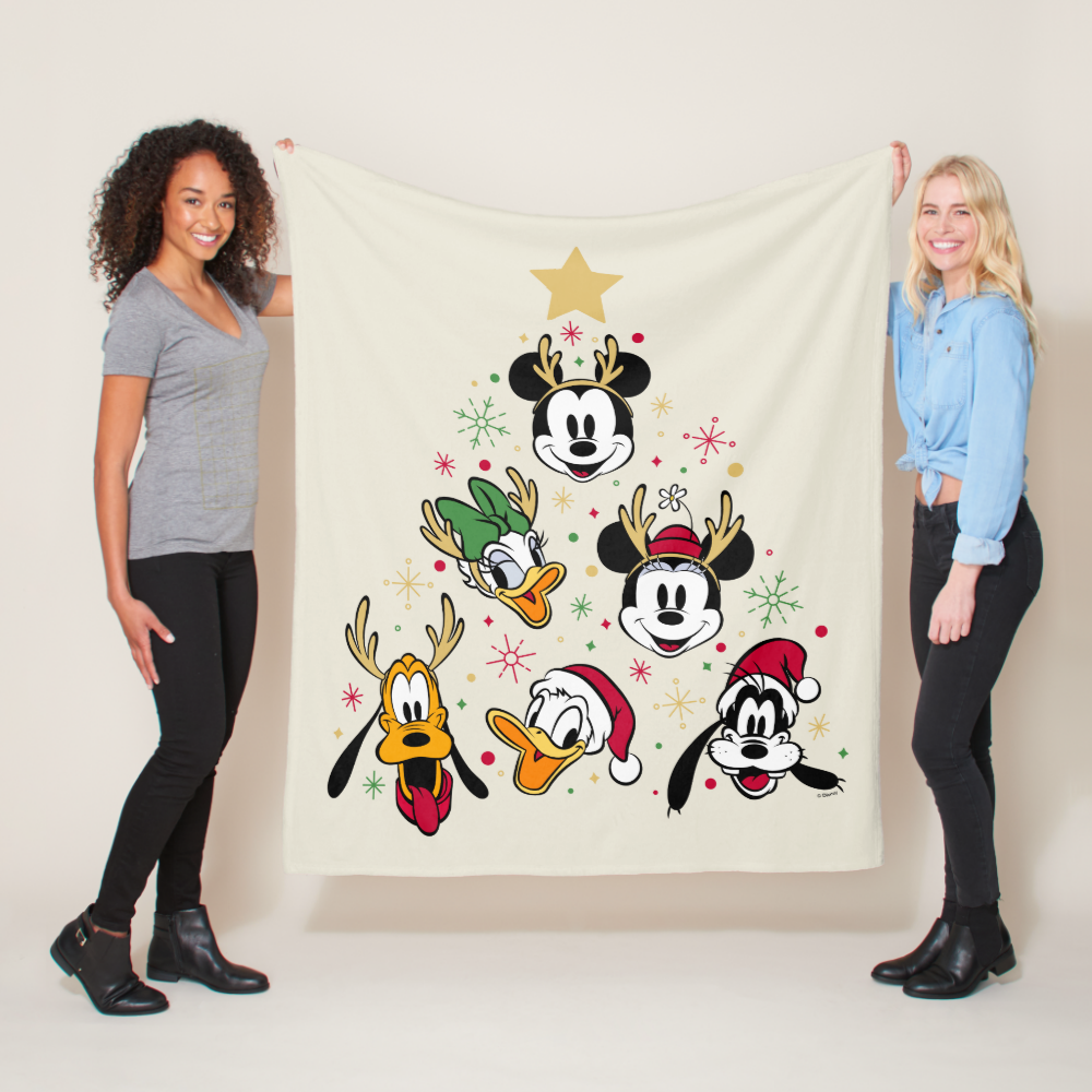 Mickey & Friends Character Christmas Tree Fleece Blanket
