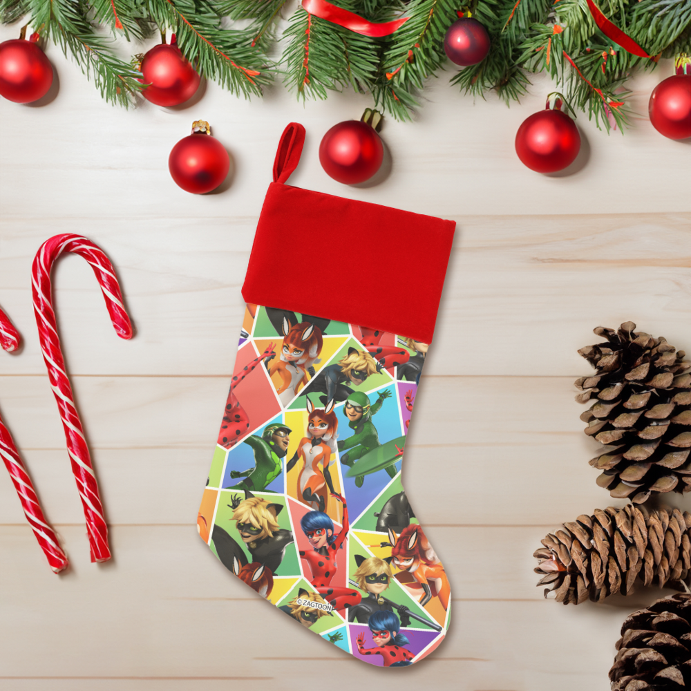 Miraculous Colorful Character Pattern Christmas Stocking
