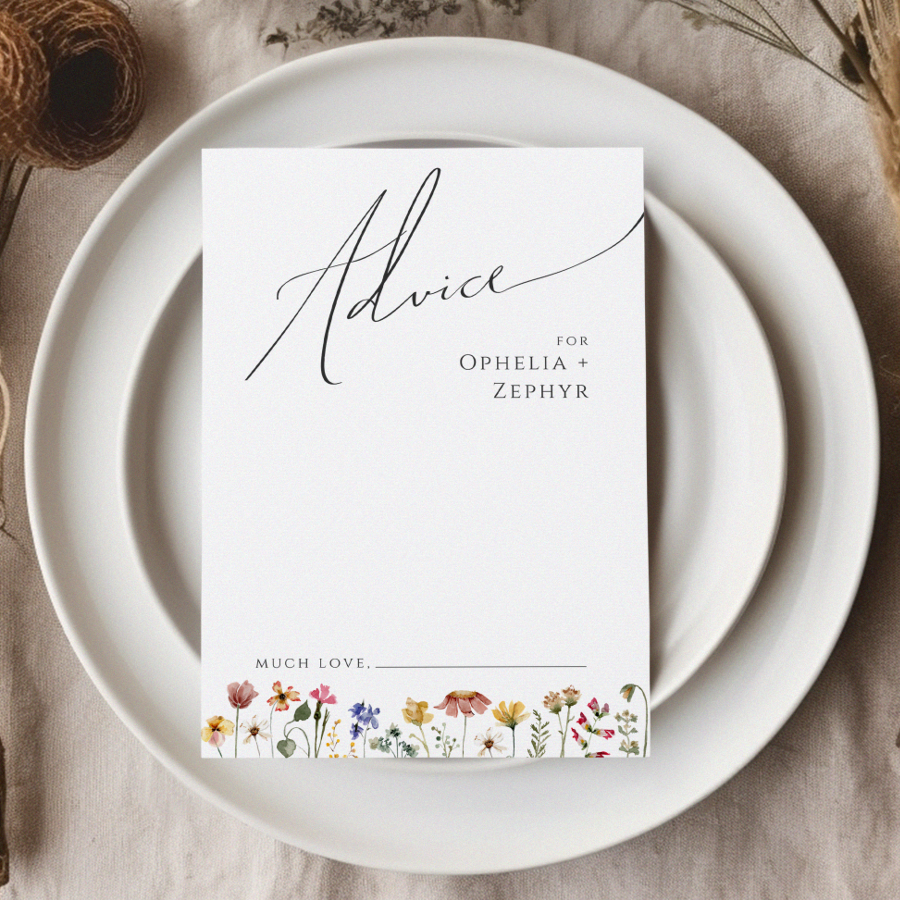 Colorful Wildflower | Wedding Advice Card