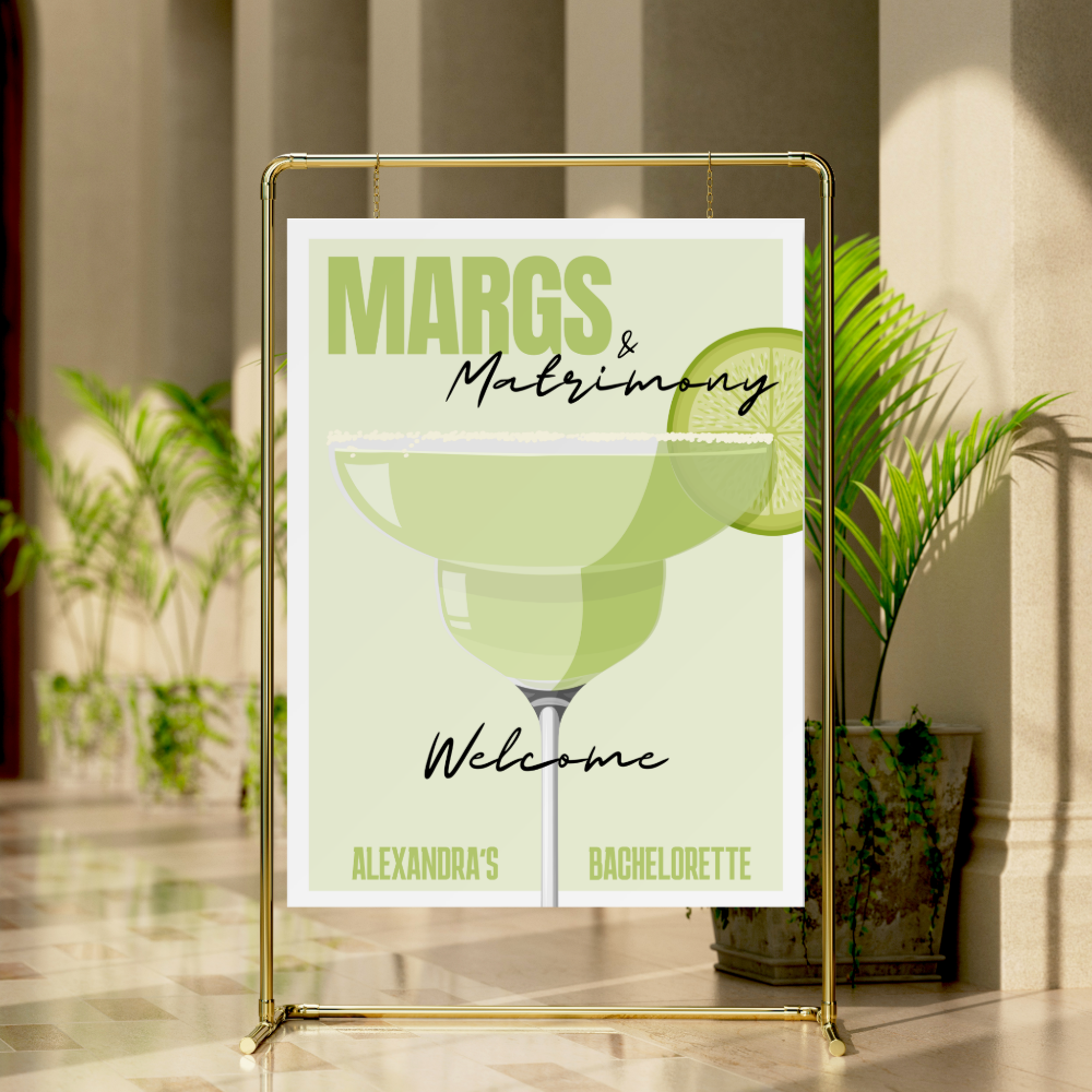Margs & Matrimony Bachelorette Welcome Sign