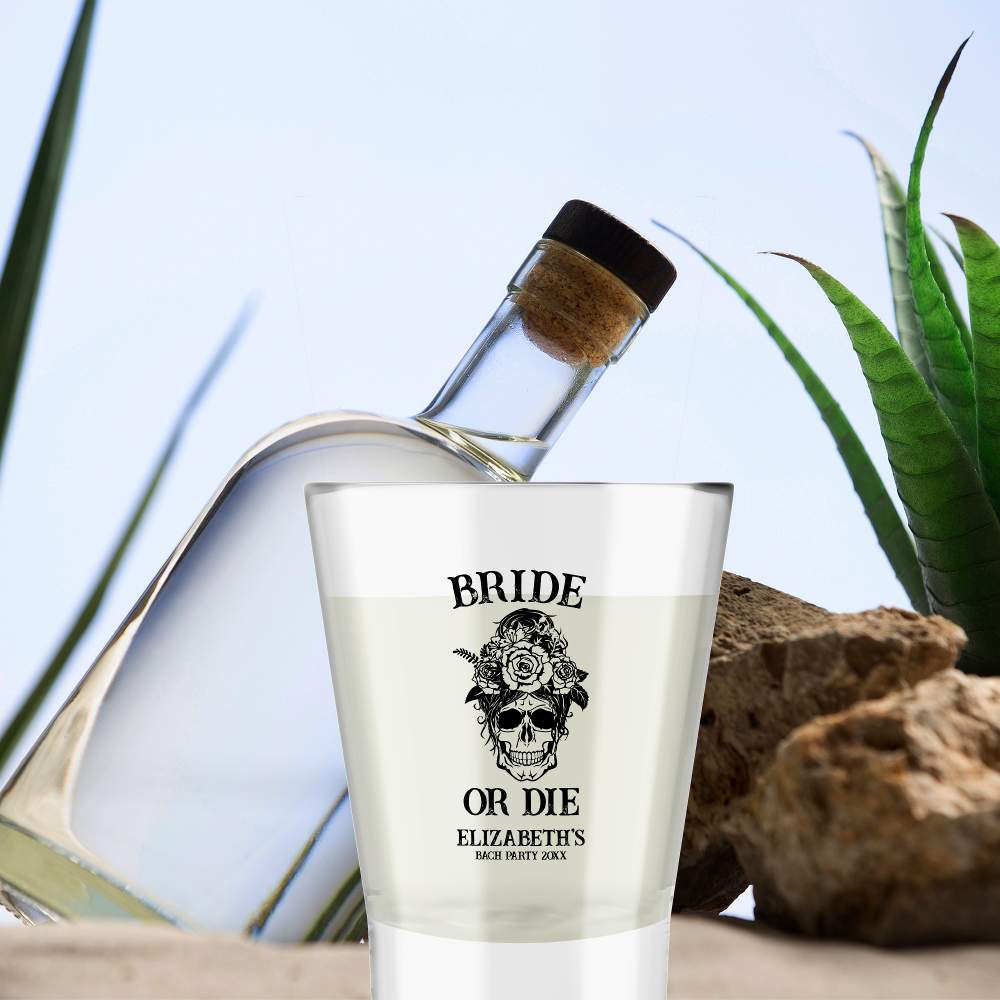 Bride or Die Bachelorette Party Customized Bridal Shot Glass