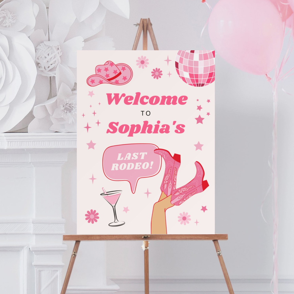 Last Disco Rodeo Bachelorette Party Nash Bash Sign