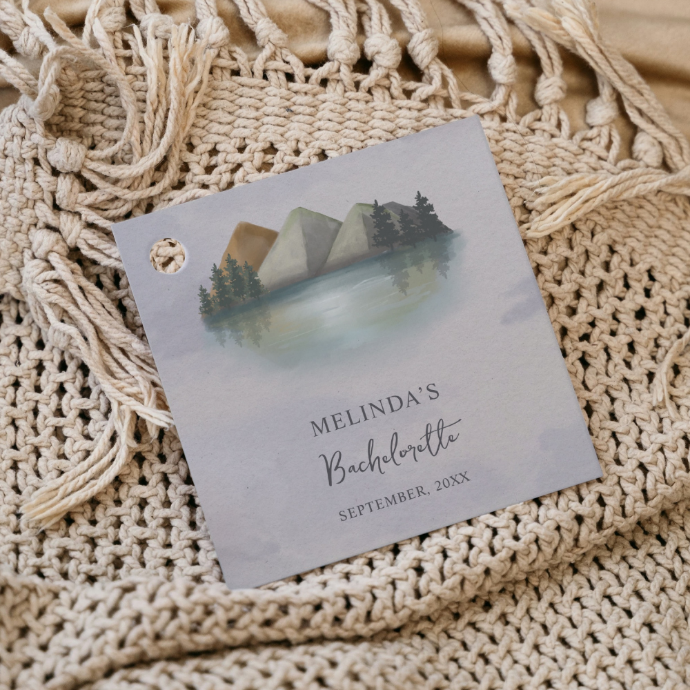 Rustic Mountain & Lake Bachelorette Weekend Favor Tags