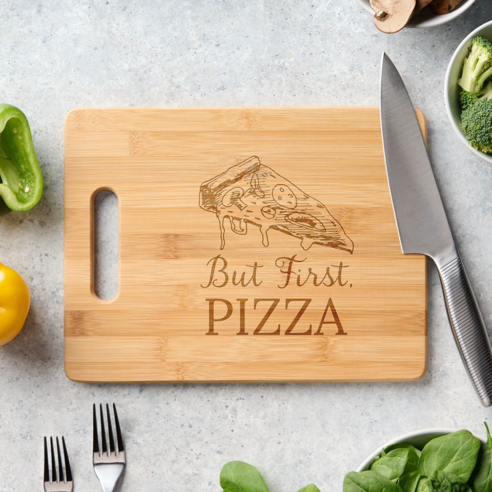 Funny Quote Pizza Italian Food Illustration Cutting Board