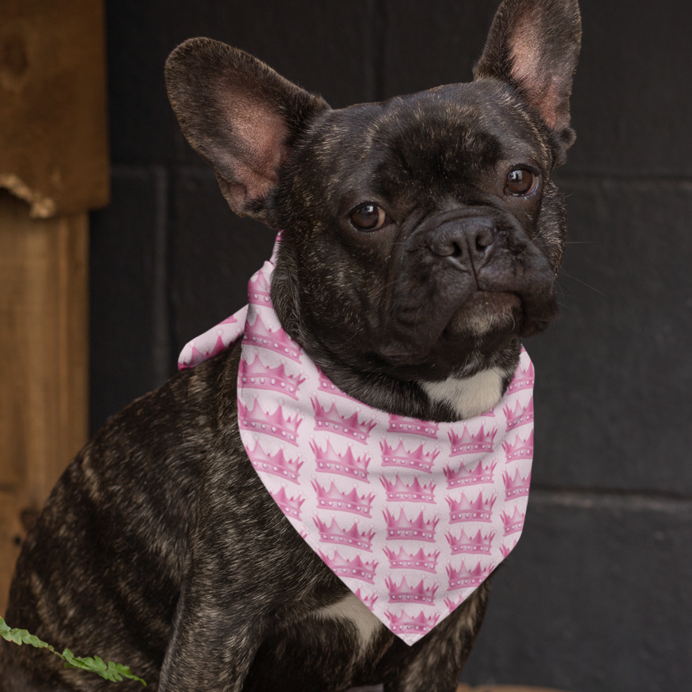 Dog Princess Pink Crown Bandana