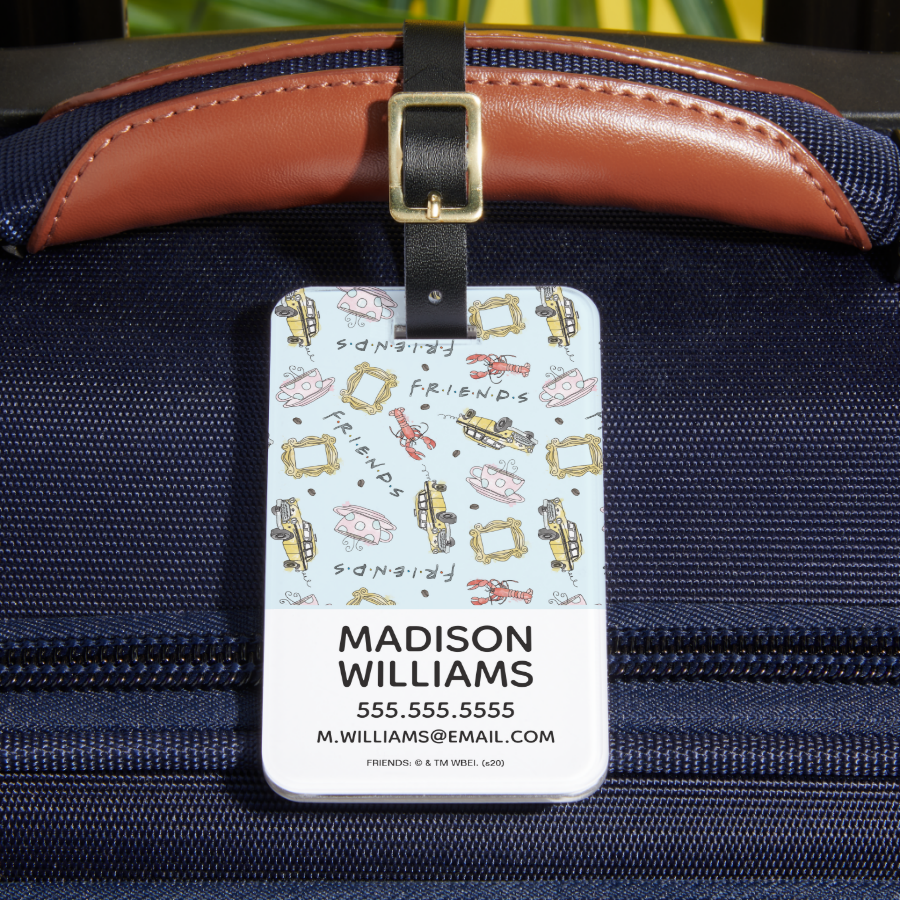 FRIENDS™ Watercolor Icons Pattern Luggage Tag