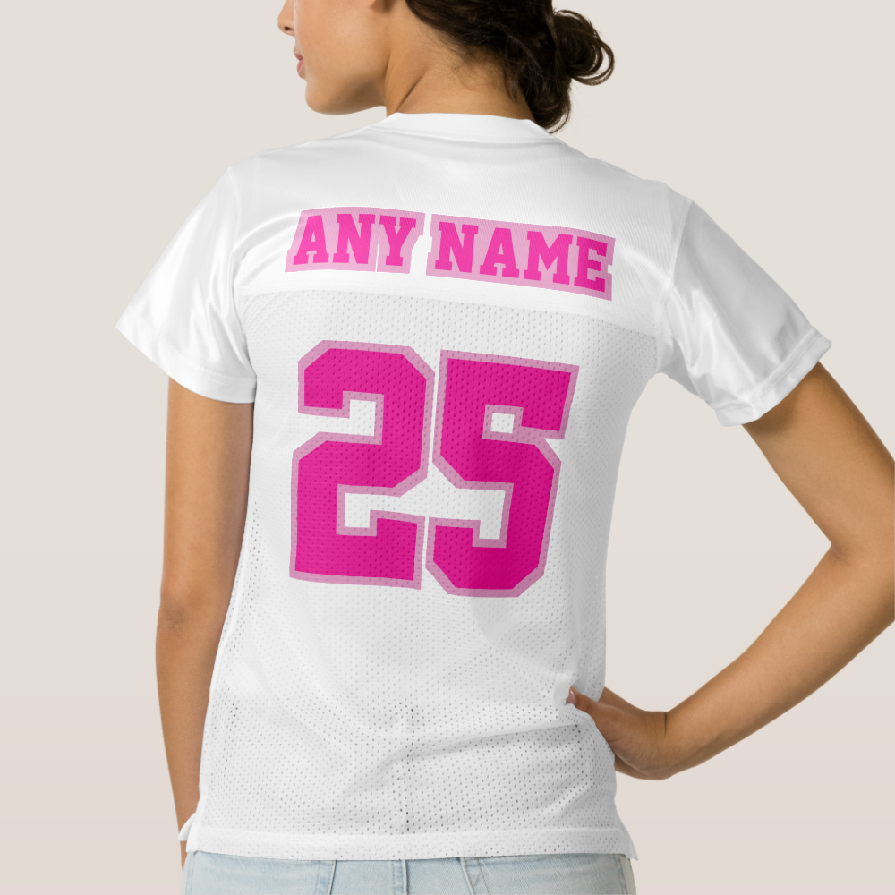 2 Side PINK WHITE Women Football Jersey
