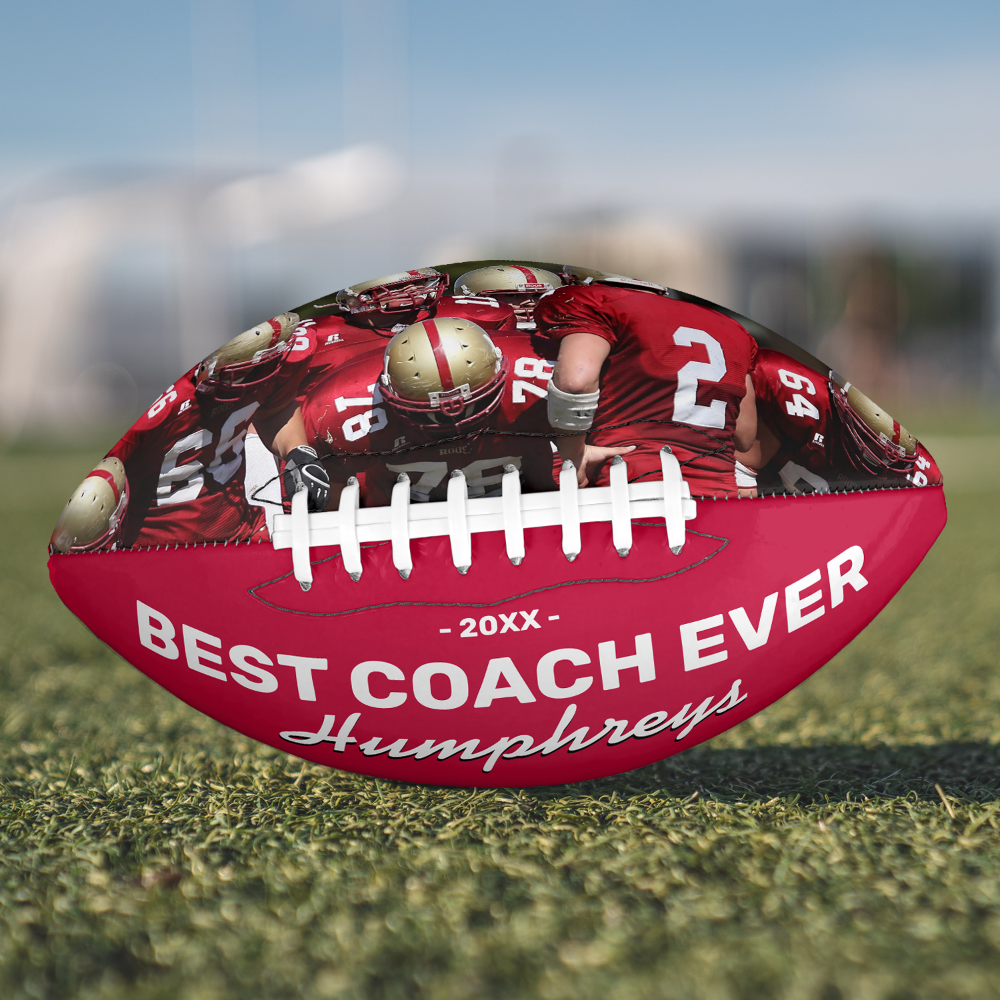 Personalized Coach Photo Gift Football
