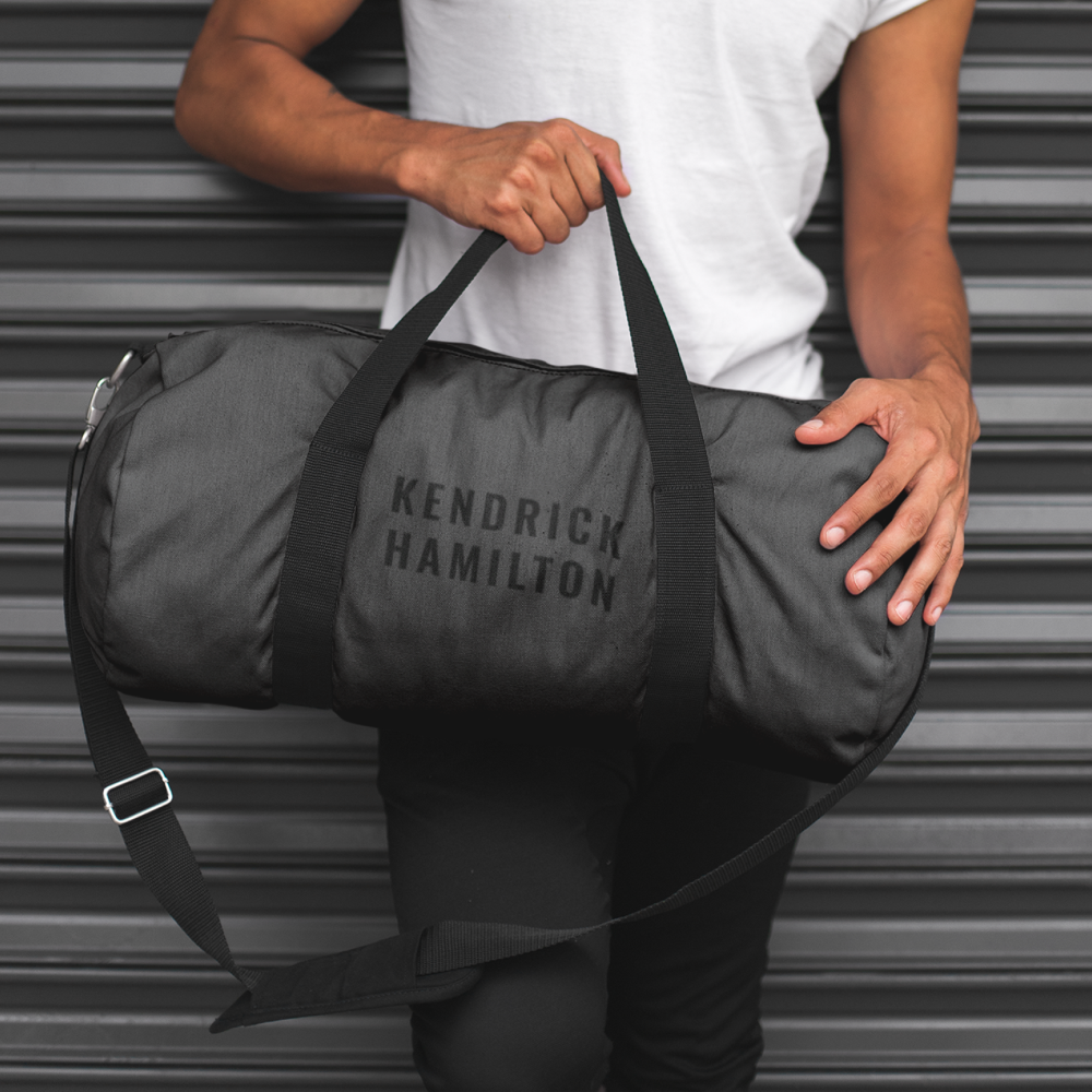Stylish Trendy Black Out Modern Minimalist Simple Duffle Bag
