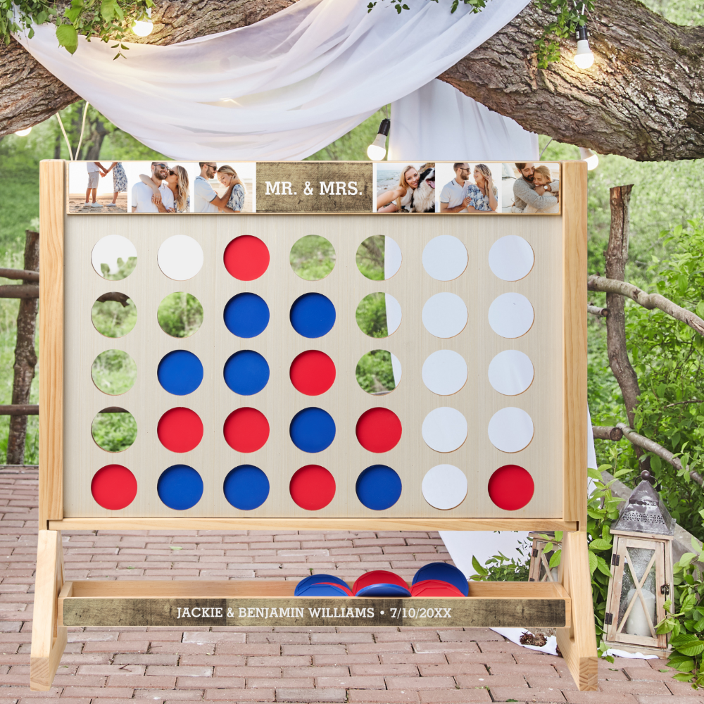 Mr. Mrs. Rustic Wedding Custom Photos, Text Giant Fast Four