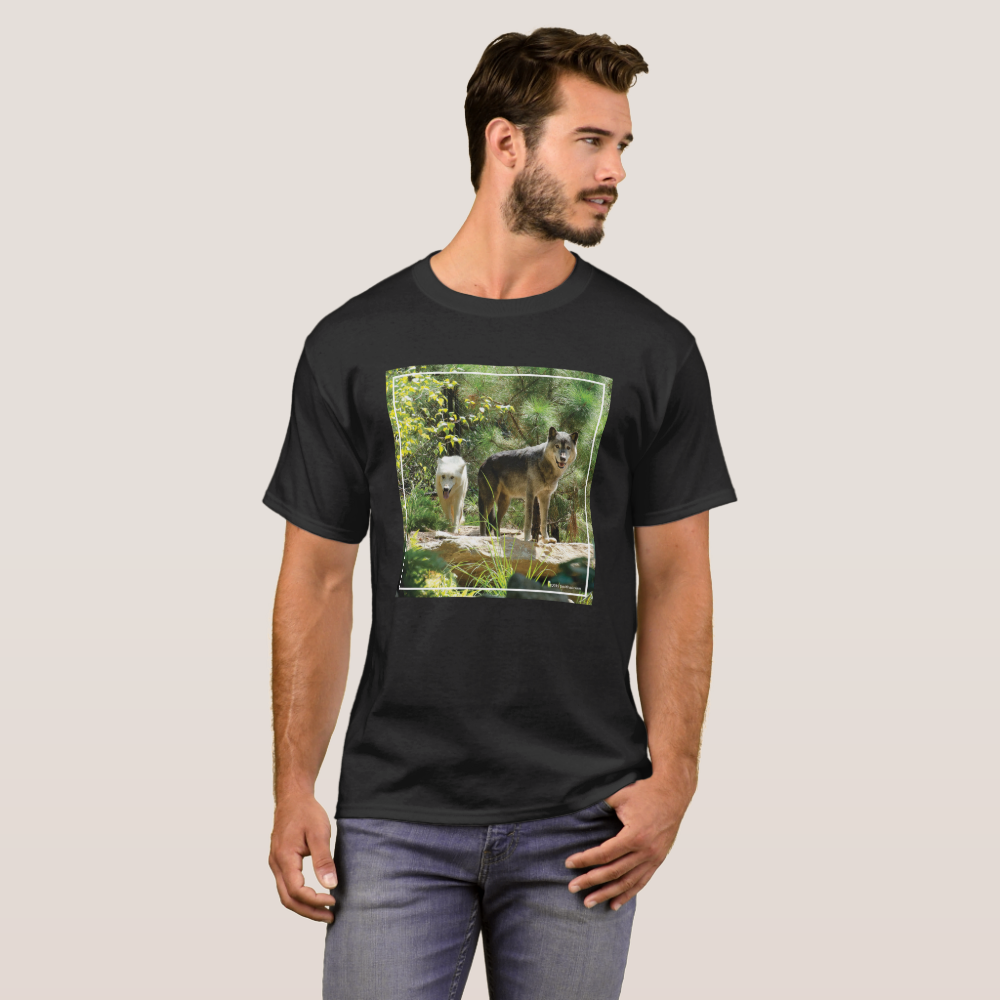Two Gray Wolves in Forest T-Shirt