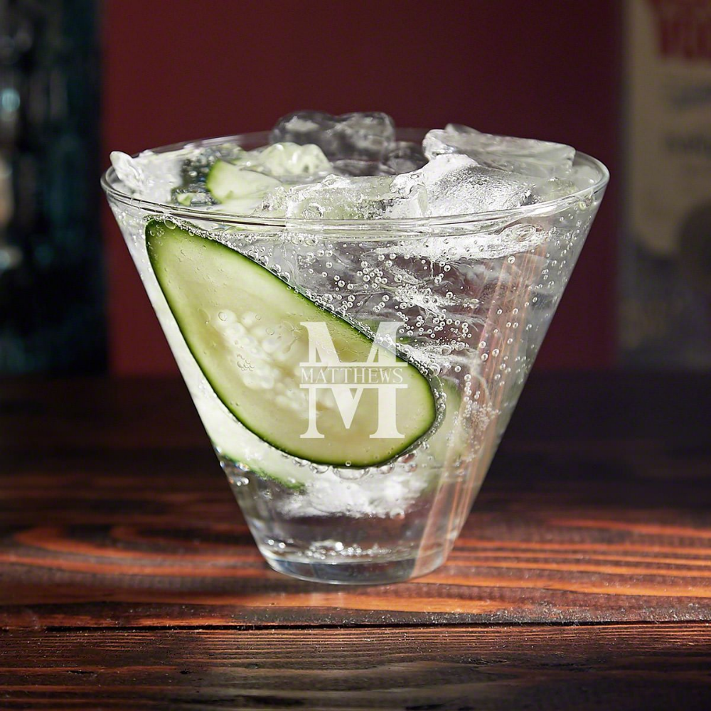 Gorgeous Monogram Oakmont Stemless Martini Glass