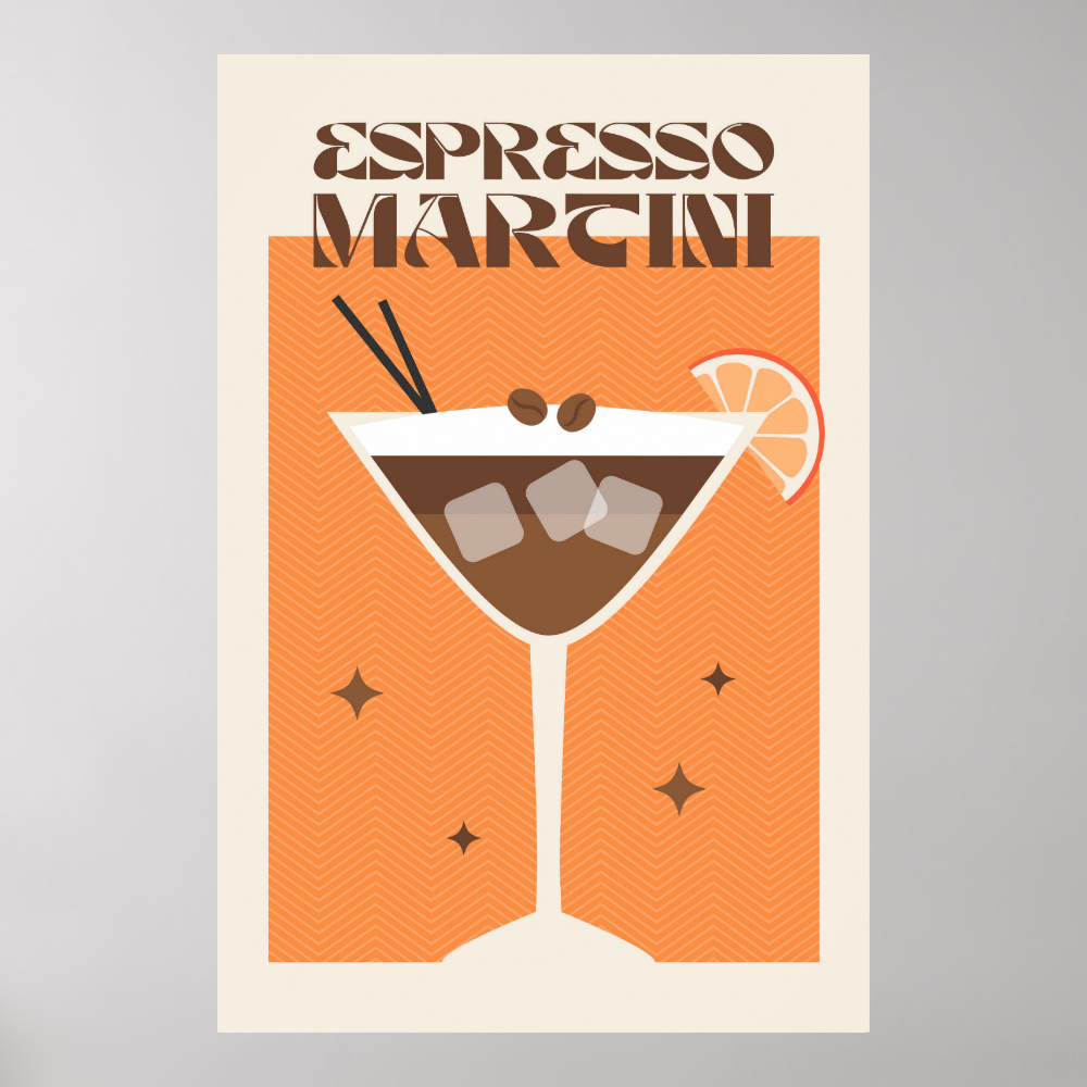 Poster drink Cocktail art Espresso martini